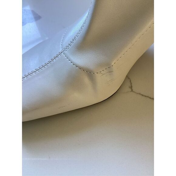 Zara Womens Euro Off White Mid Height 4” Boot Sz 38 (7.5) Zip Closure - Picture 11 of 14